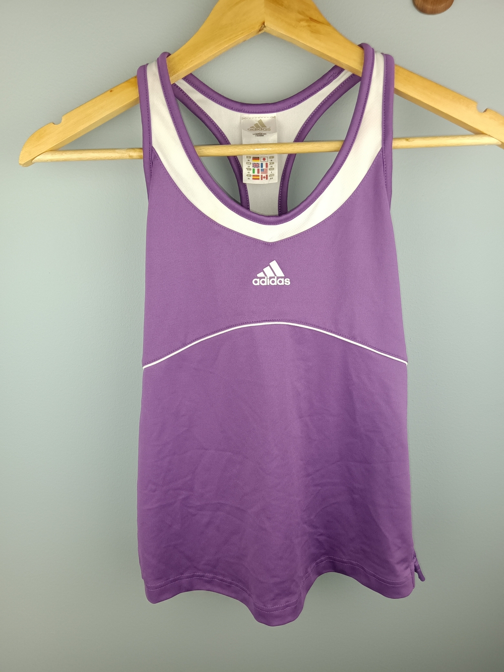 adidas Lavender Purple Racerback Tank with White Trim